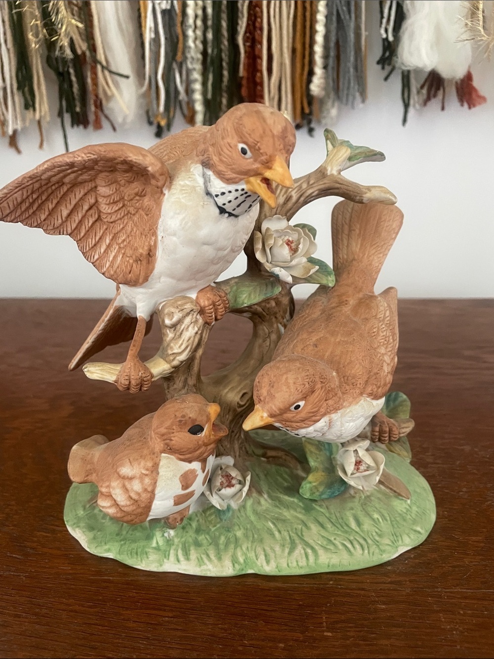 Ardco Decorative Bird Family Figurine - Porcelain Bird Sculpture